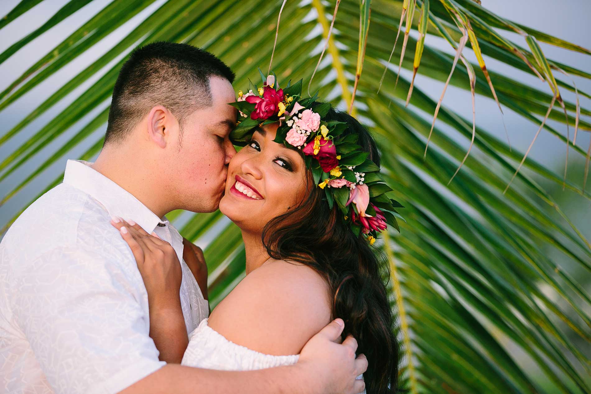 image of man kissing girlfriend