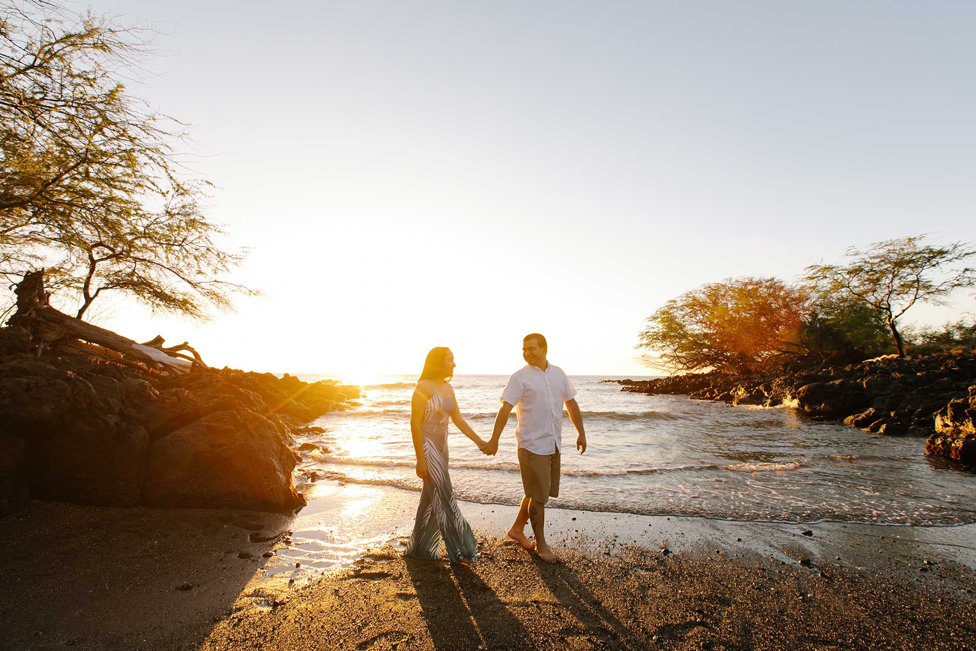 image of couple holding hands on the beach