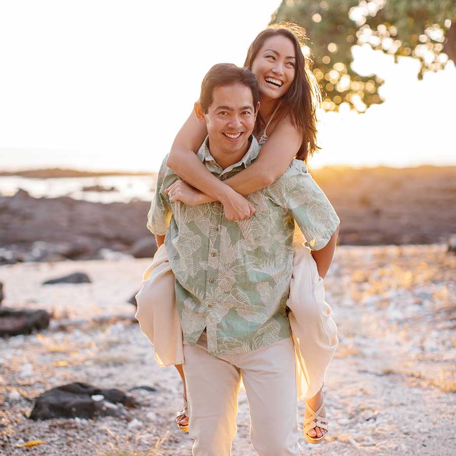 image of woman piggybacking her boyfriend