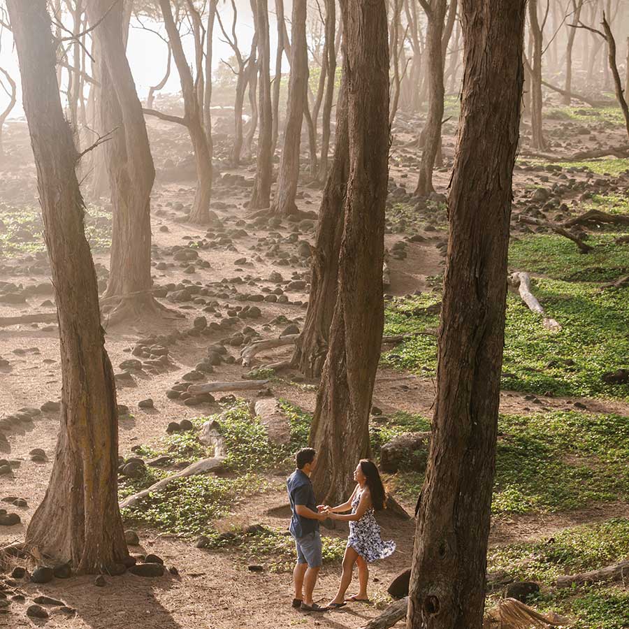 image of couple together in the woods