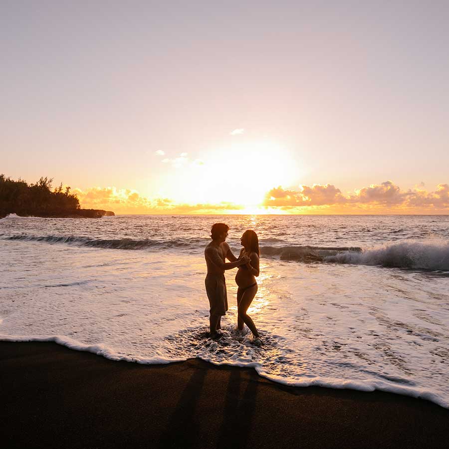 image of couple together in a tidepool