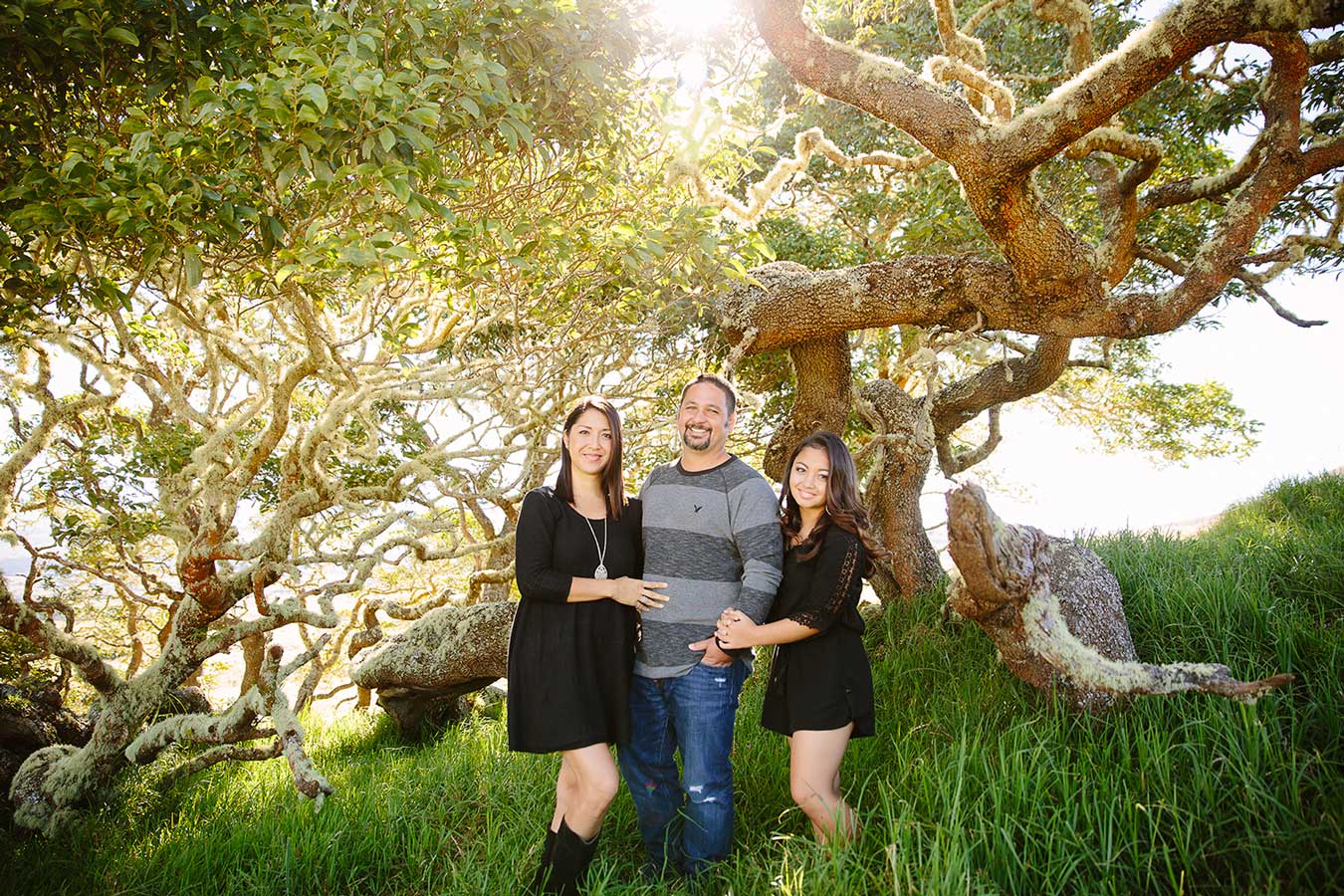 image of man posing with his two daughters