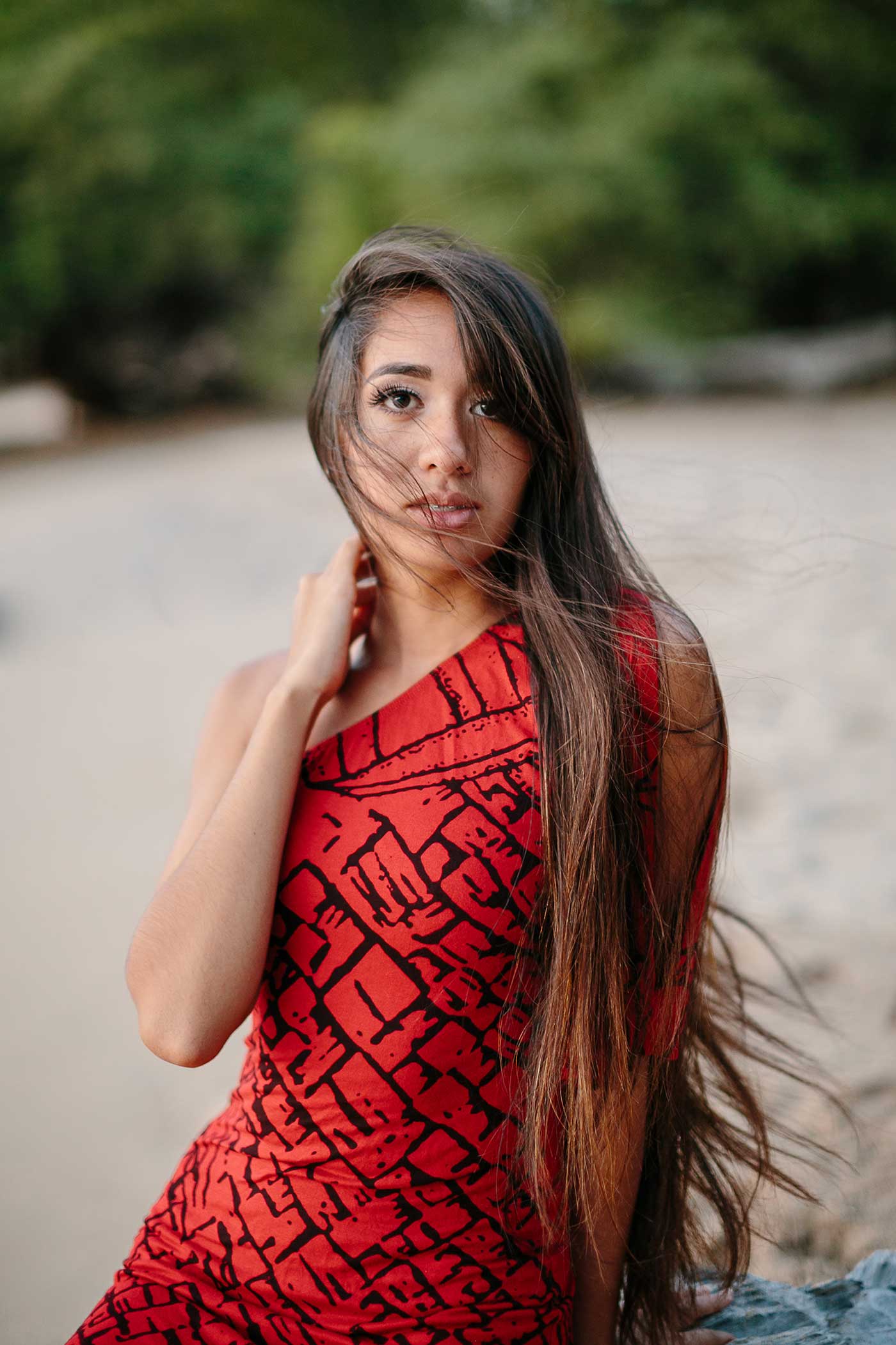 image of a senior portrait of a girl on the beach