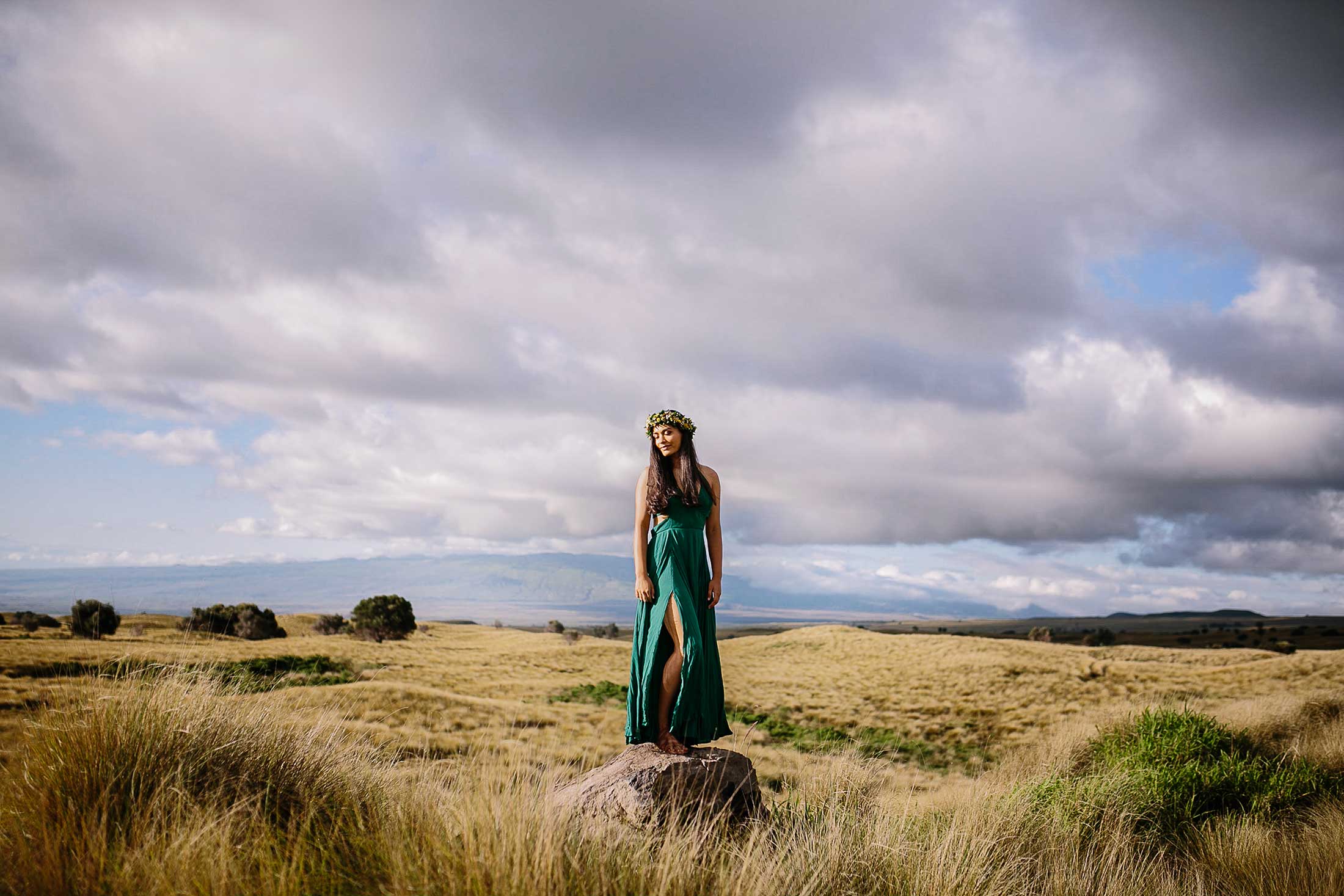 image of a senior portrait on big island lava field