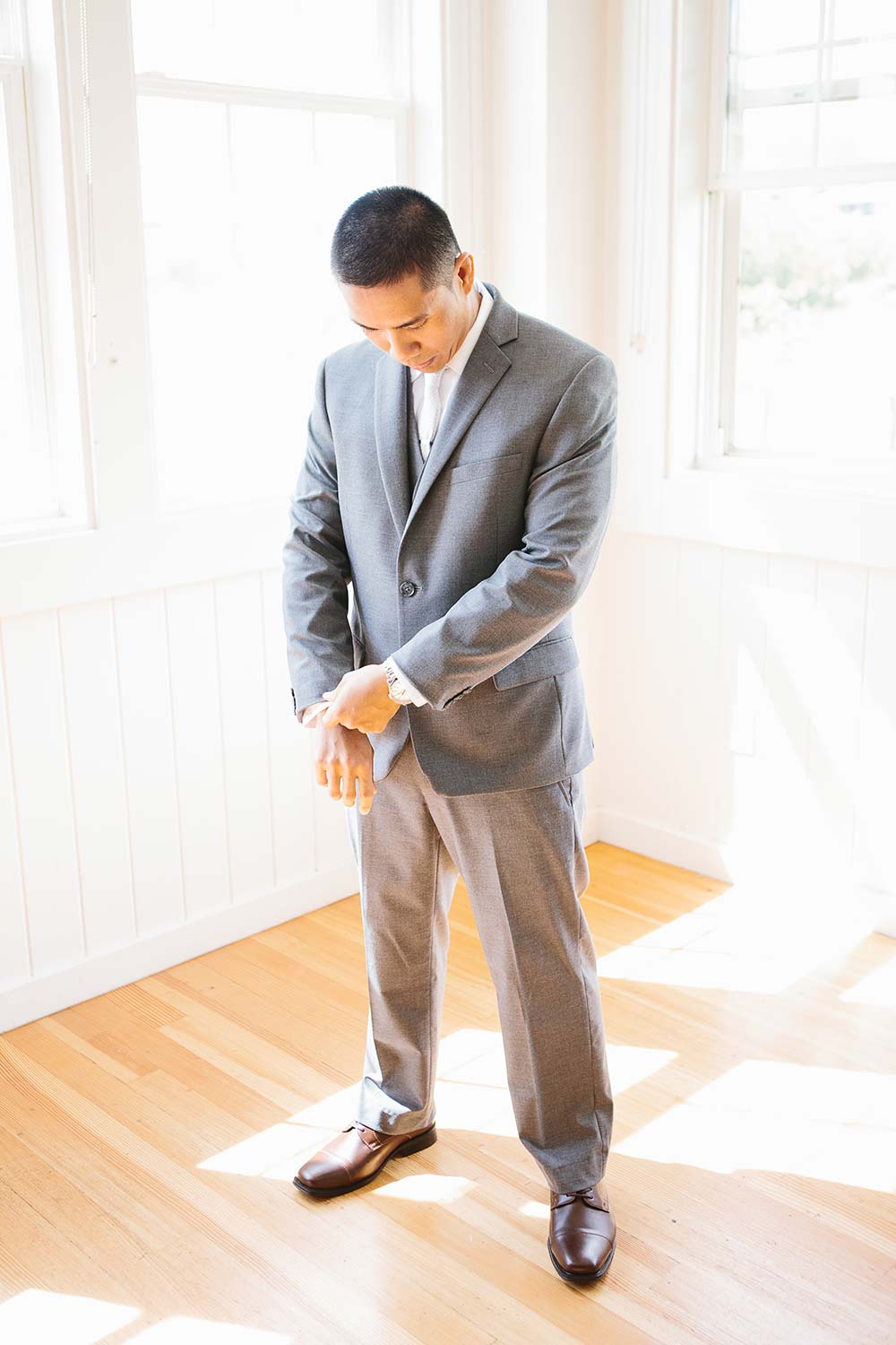 image of groom on wedding day