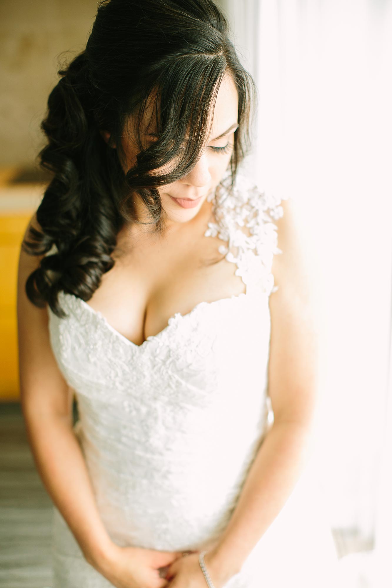 image of bride getting ready on wedding day