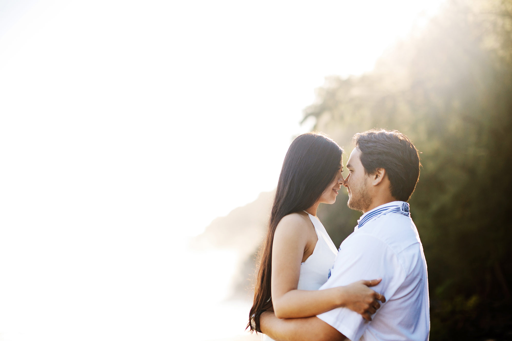 image of bridal couple on the beach