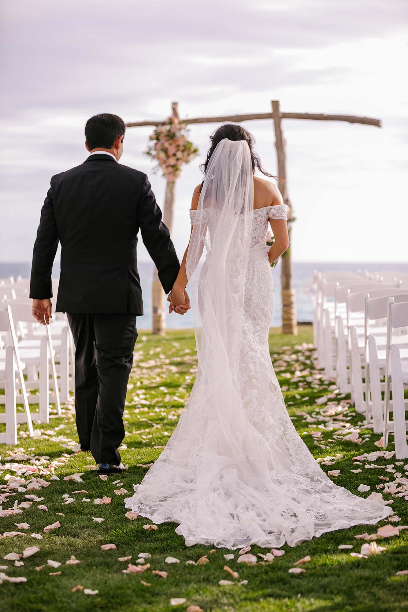 image of bridal couple walking after getting married