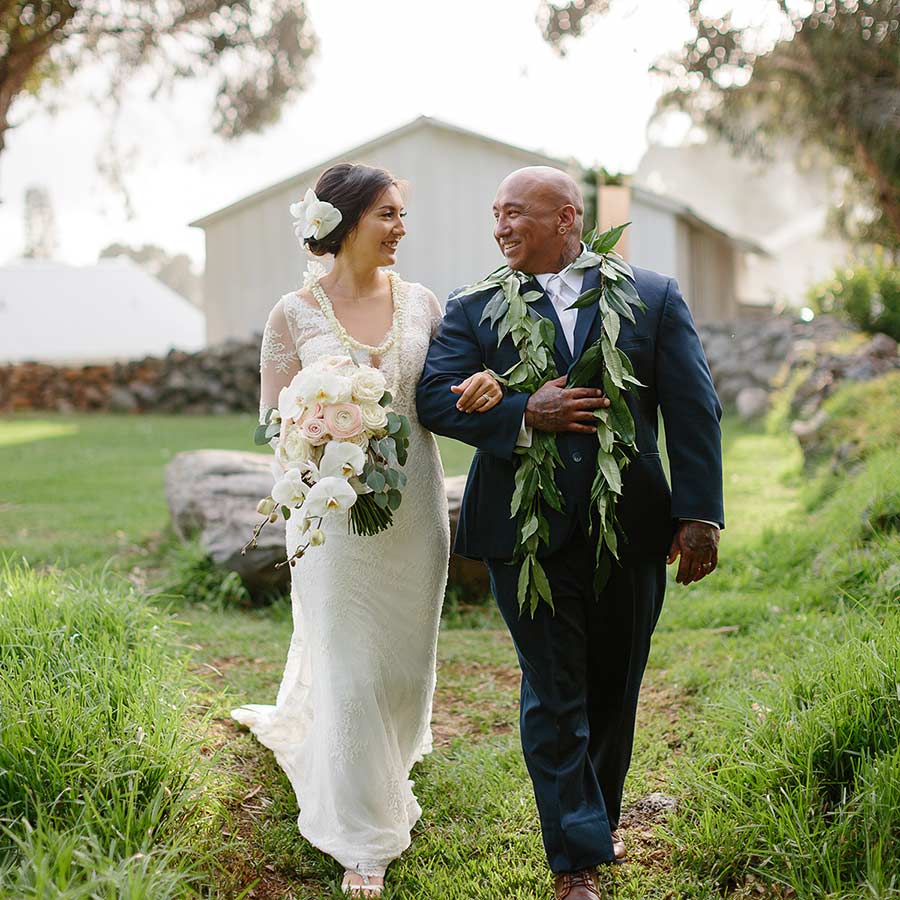 image of married couple walking together