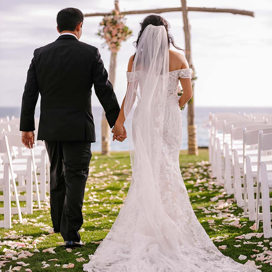 image of married couple walking together